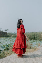 Red Nasim Jama with Shameez - CiceroniNirjara