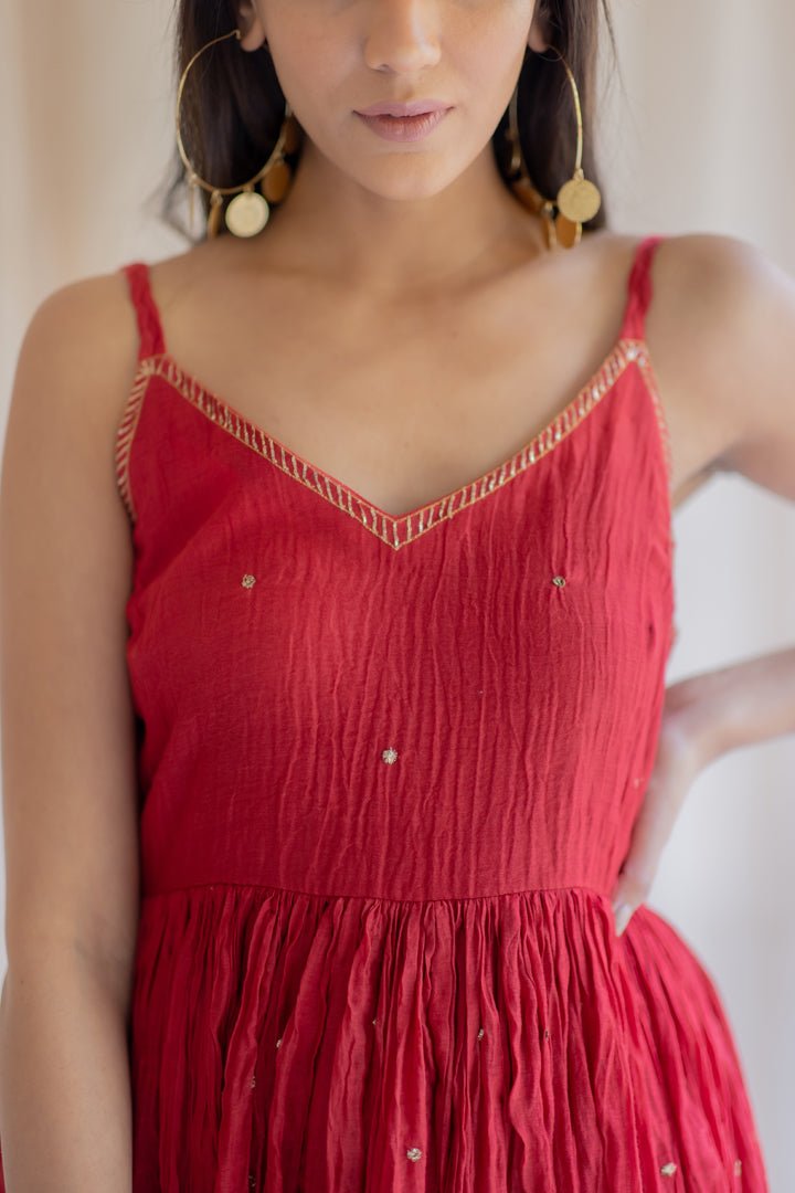 Red Nasim Jama with Shameez - CiceroniNirjara