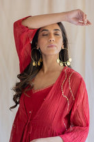 Red Nasim Jama with Shameez - CiceroniNirjara