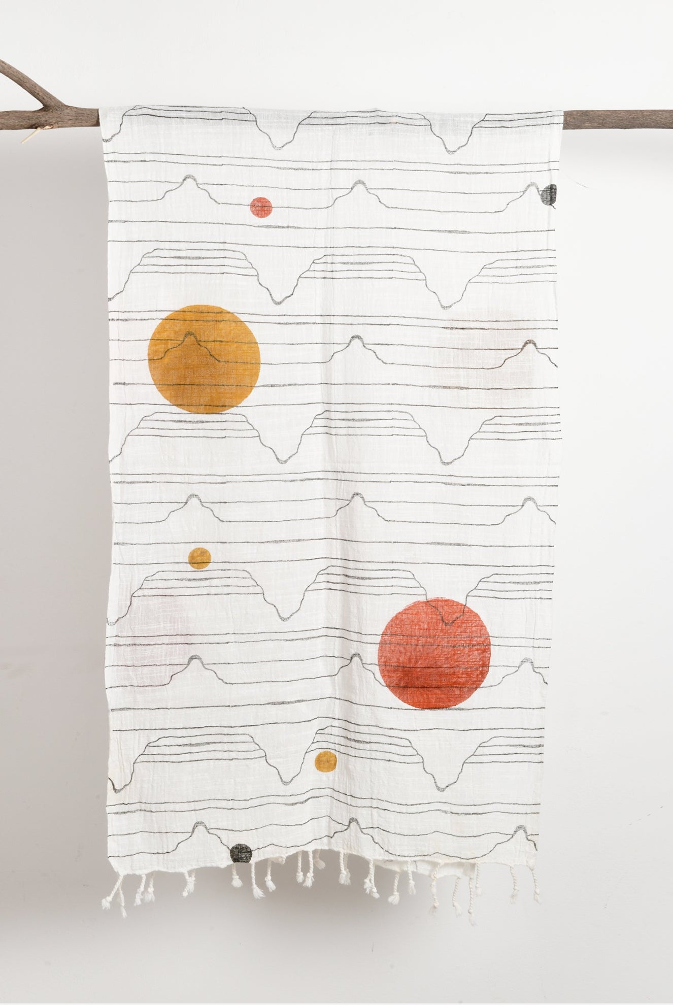 Red Sun Moon Scarf - CiceroniRias Jaipur