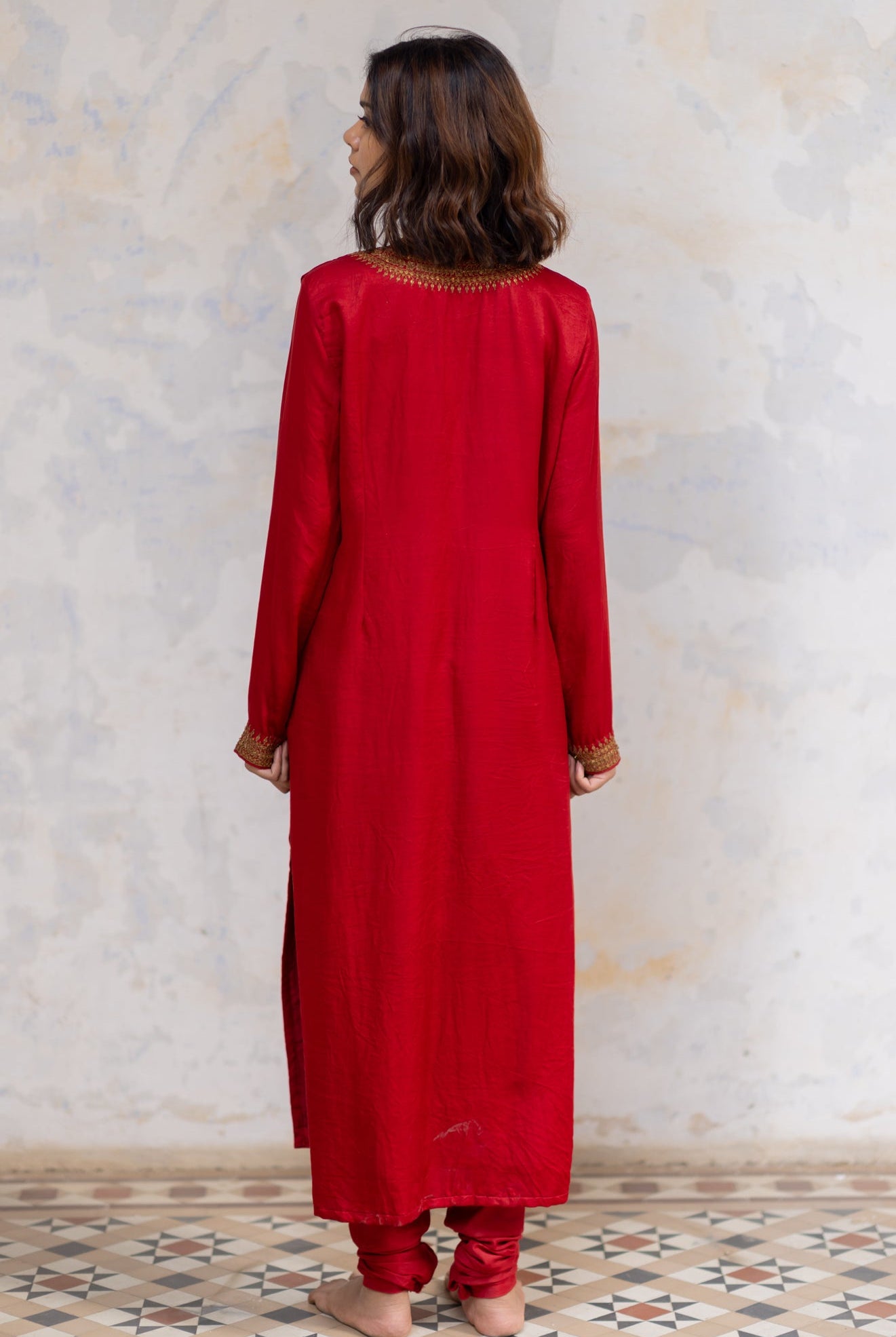 Red Zeenat Kurta (set of 2) - CiceroniNirjara