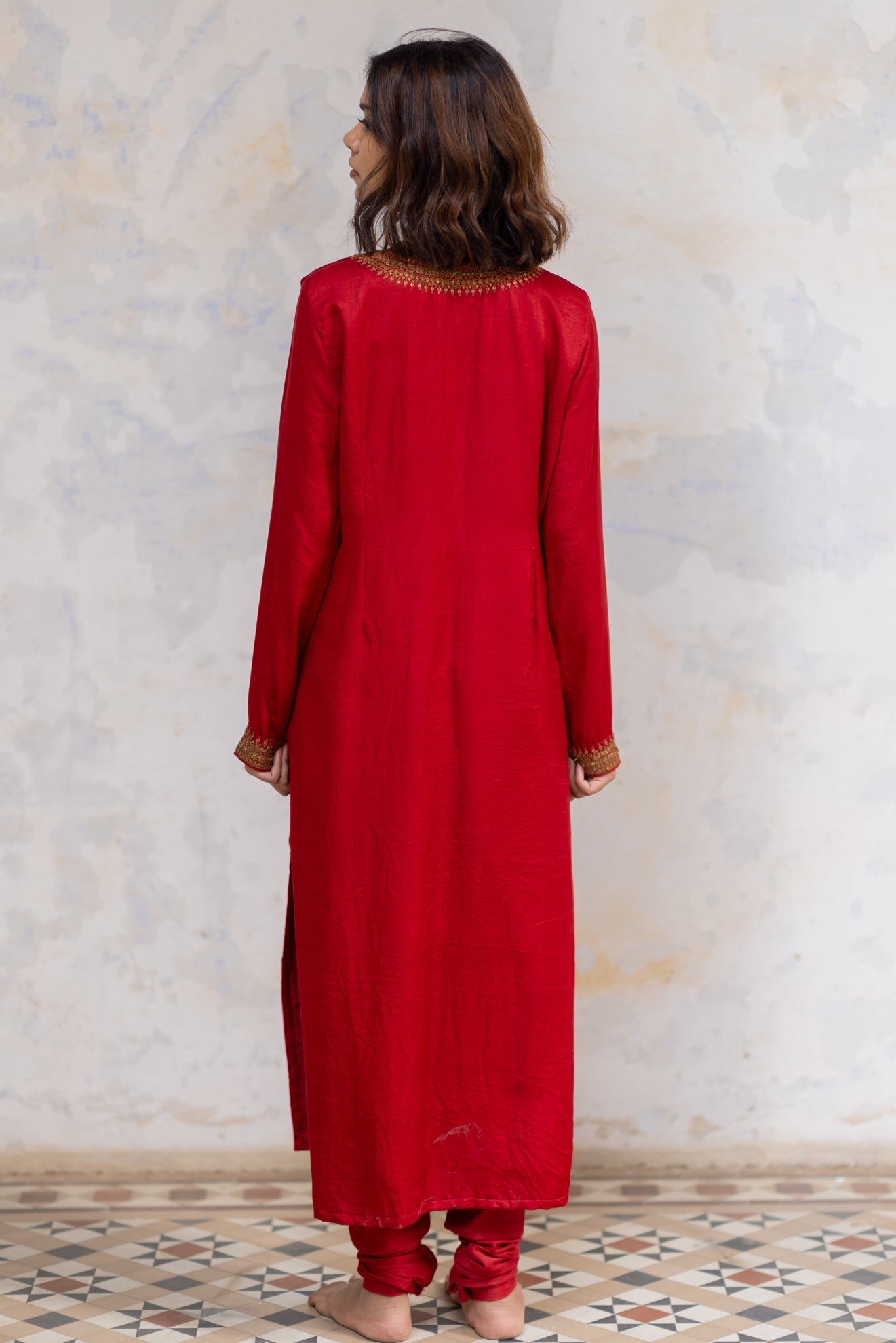 Red Zeenat Kurta (set of 2) - CiceroniNirjara