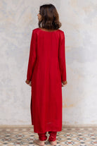 Red Zeenat Kurta (set of 2) - CiceroniNirjara
