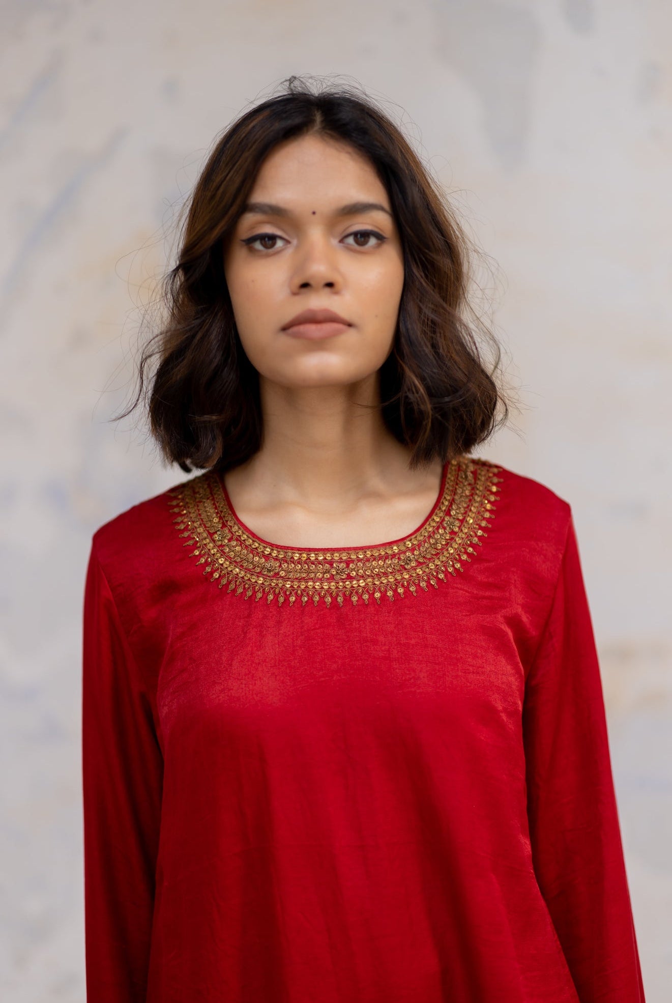 Red Zeenat Kurta (set of 2) - CiceroniNirjara