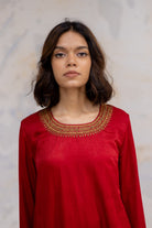 Red Zeenat Kurta (set of 2) - CiceroniNirjara