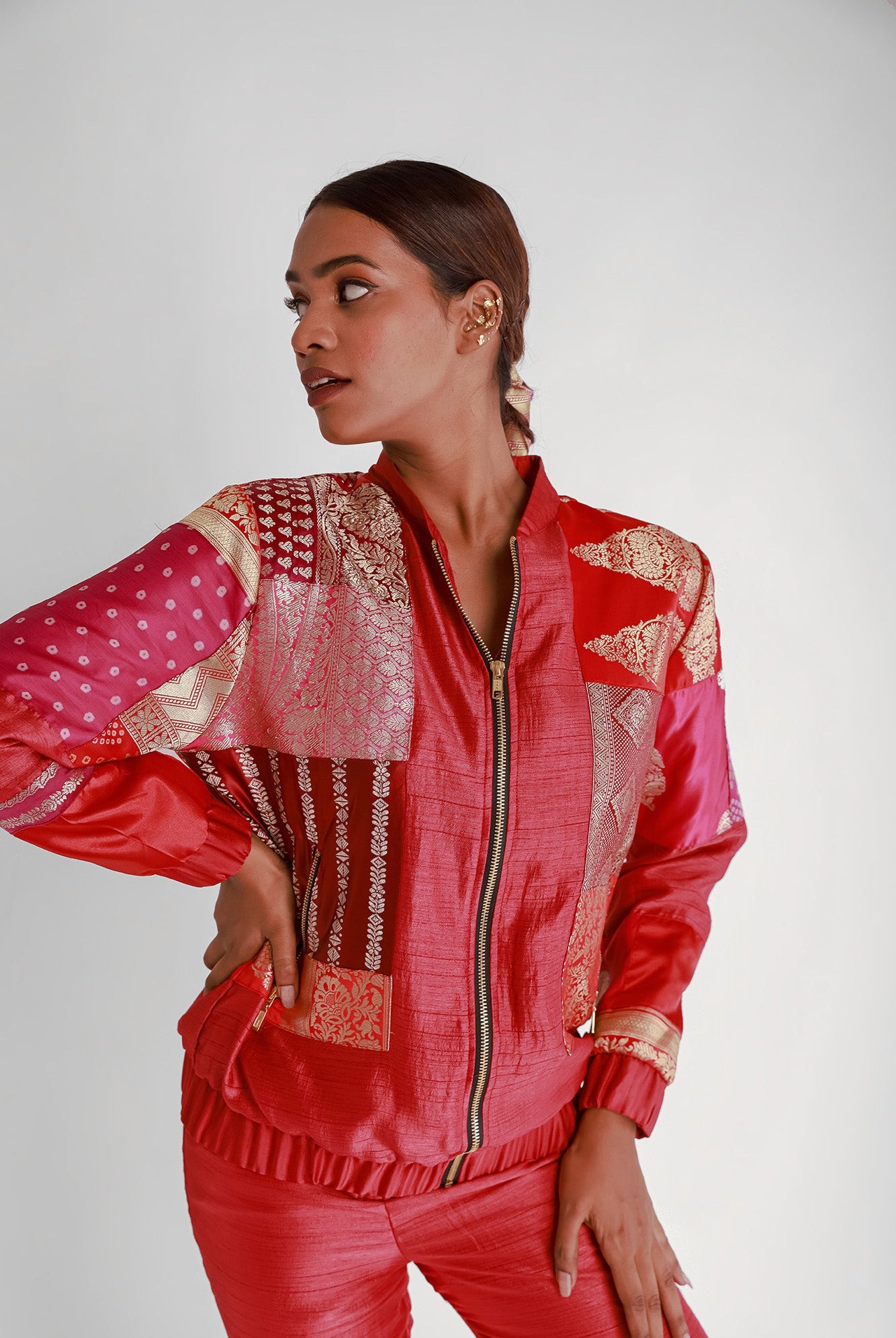 Roma Upcyled Unisex Silk Bomber Jacket 1.0 - CiceroniBlazers, Jacketsshriya singhi