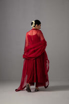 Roomani Ghera Set - Red - CiceroniKurta Set, Festive wearLabel Shreya Sharma