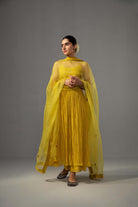 Roomani Ghera Set - Yellow - CiceroniKurta Set, Festive wearLabel Shreya Sharma
