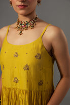 Roomani Ghera Set - Yellow - CiceroniKurta Set, Festive wearLabel Shreya Sharma