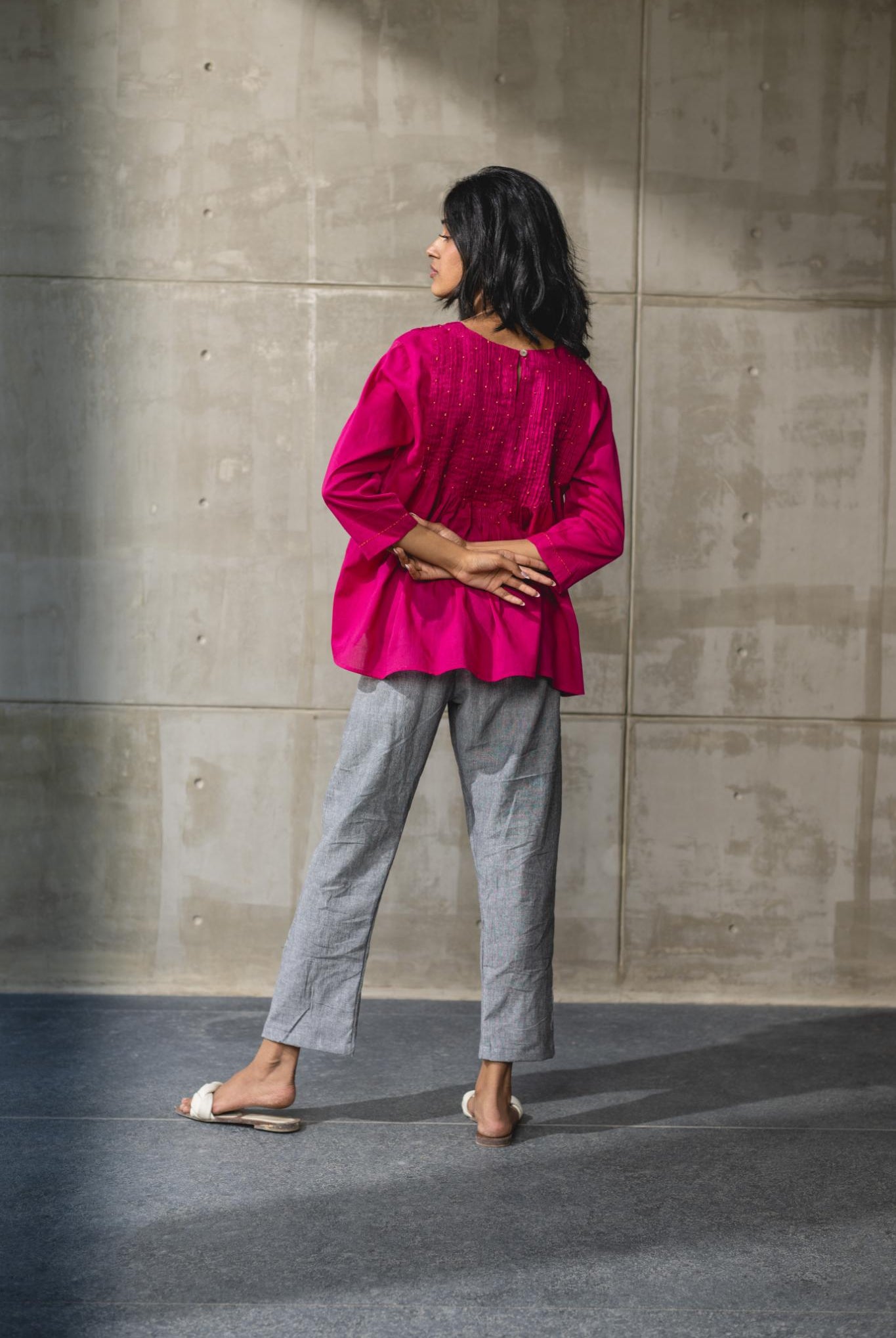 Rose Pintuck Top - CiceroniTopsAraayeh