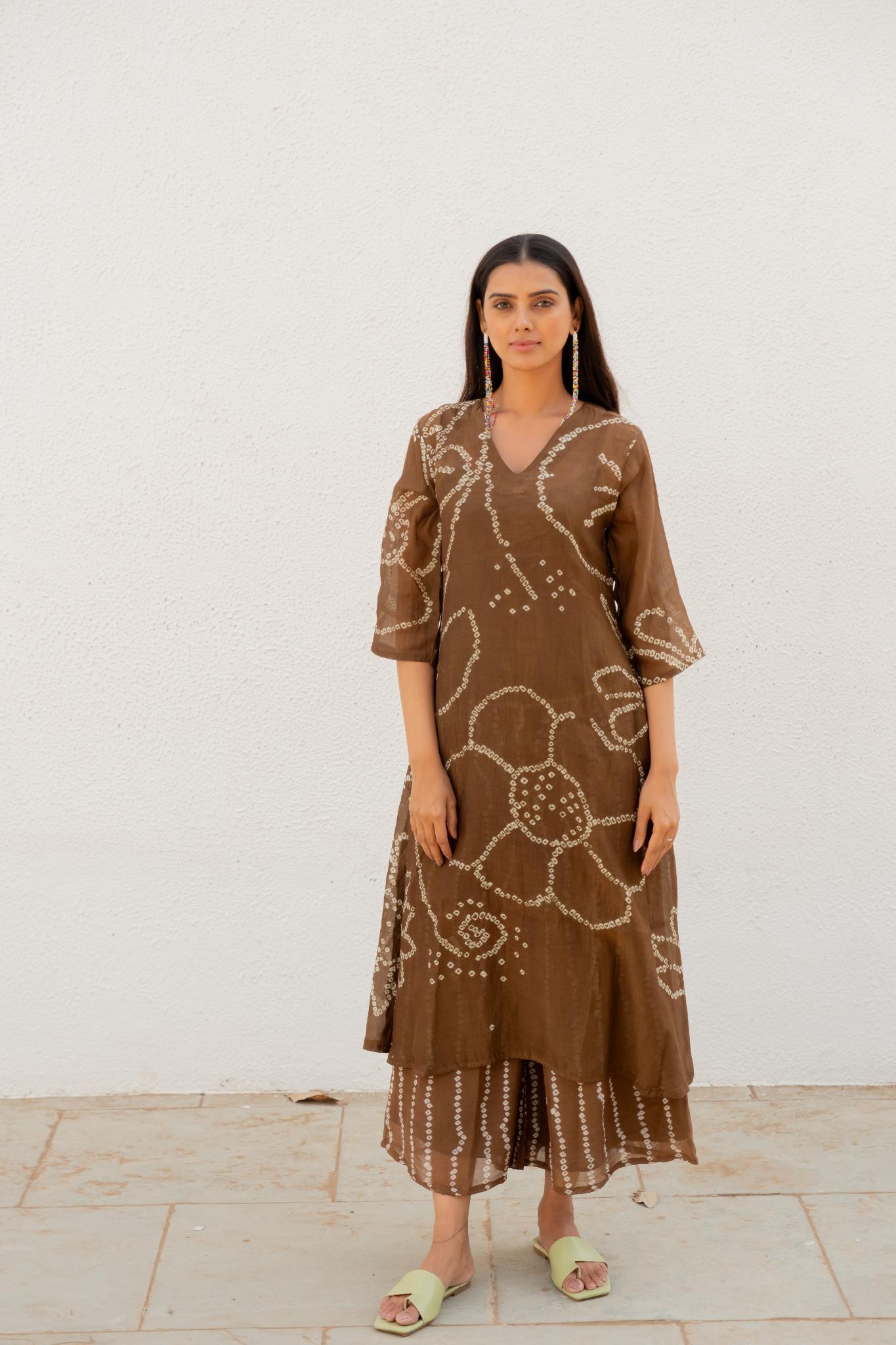 Rosewood Bandhani Kurta Set - CiceroniKurta SetSilai Studio