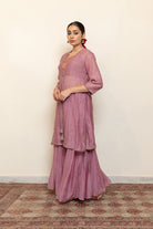 Ruhma Sharara Set - Lilac (Set of 3) - CiceroniKurta Set, Festive wearNirjara