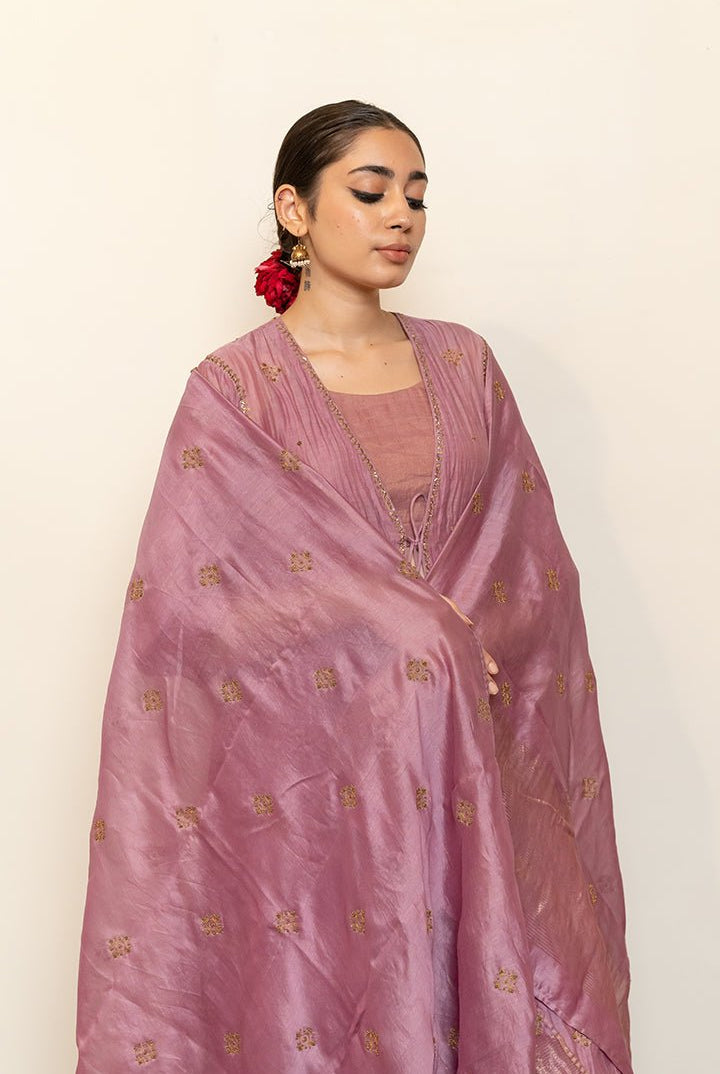 Ruhma Sharara Set - Lilac (Set of 4) - CiceroniKurta Set, Festive wearNirjara