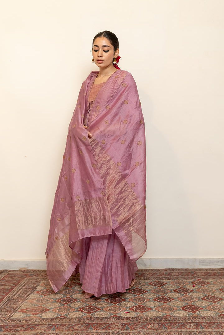 Ruhma Sharara Set - Lilac (Set of 4) - CiceroniKurta Set, Festive wearNirjara