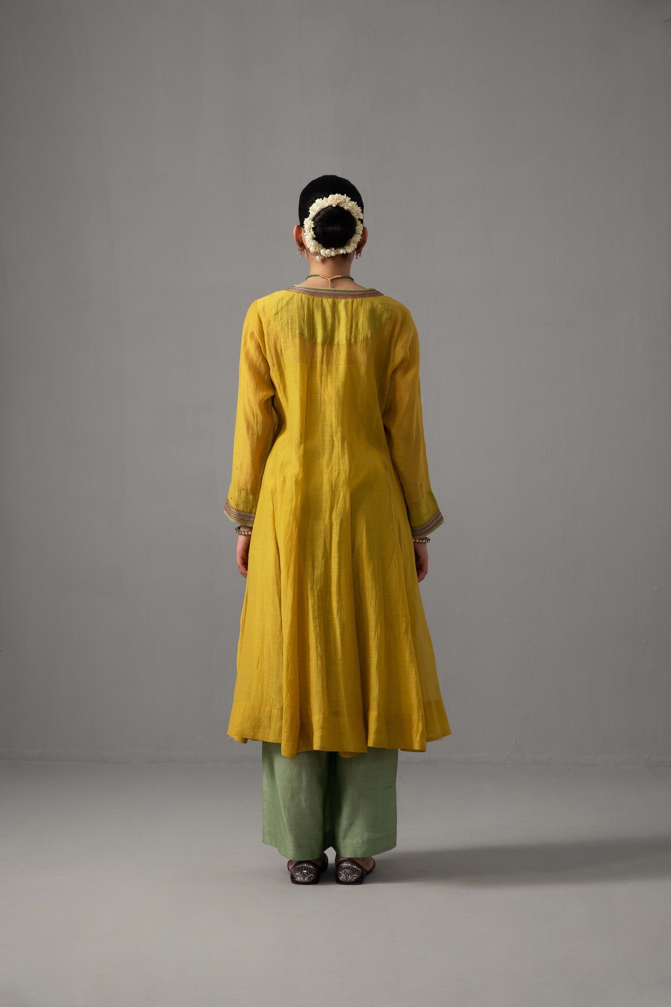 Rukmani Anarkali Set - Yellow - CiceroniKurta Set, Festive wearLabel Shreya Sharma