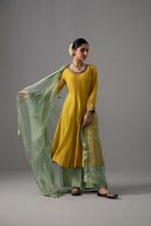 Rukmani Anarkali Set - Yellow - CiceroniKurta Set, Festive wearLabel Shreya Sharma