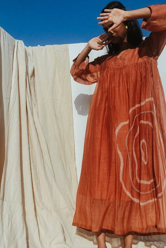 Rust Orange Arazi Dress - CiceroniNirjara