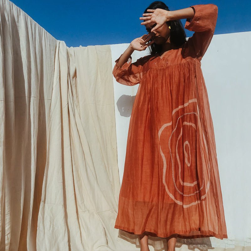 Rust Orange Arazi Dress - CiceroniNirjara