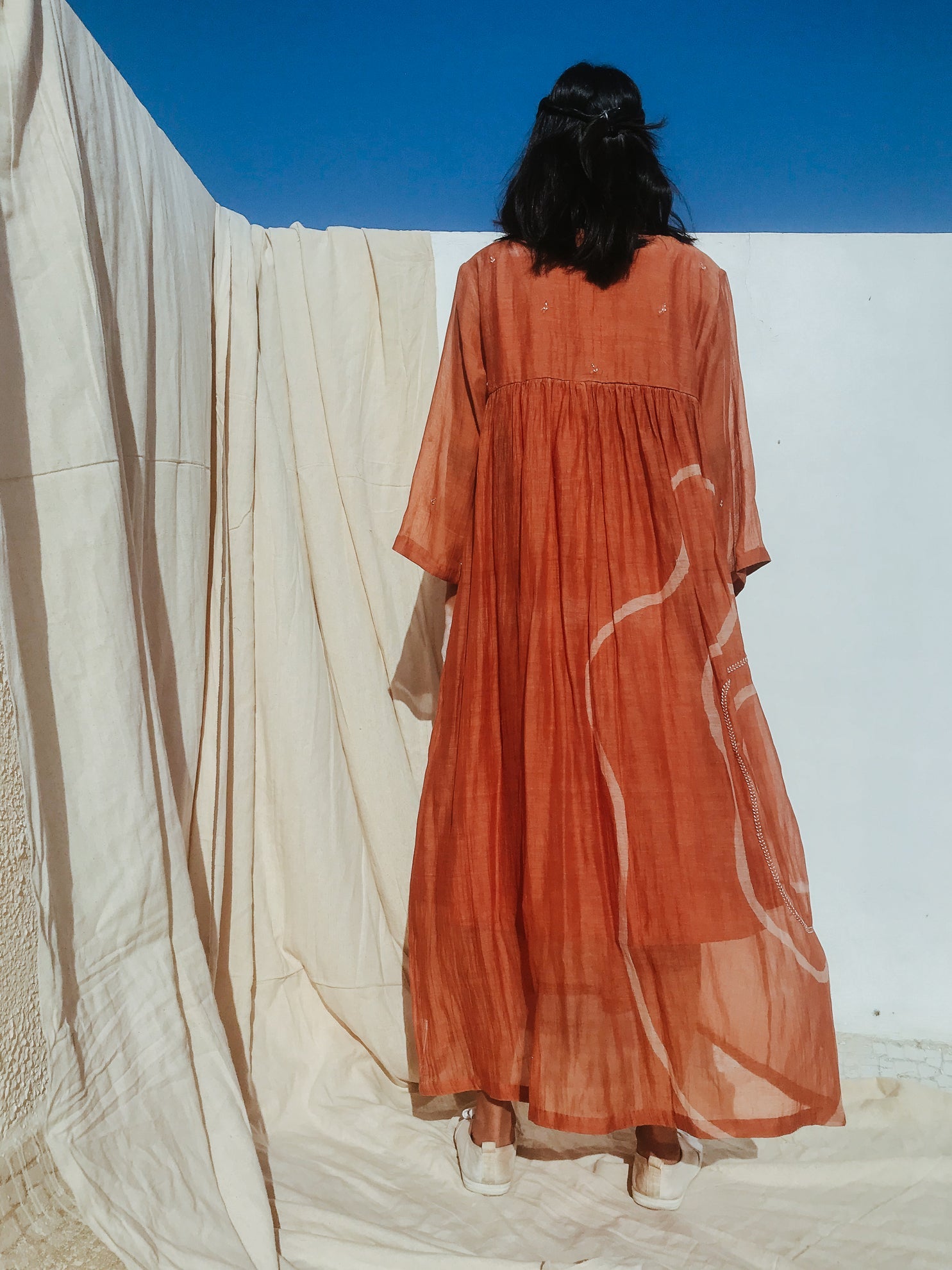 Rust Orange Arazi Dress - CiceroniNirjara