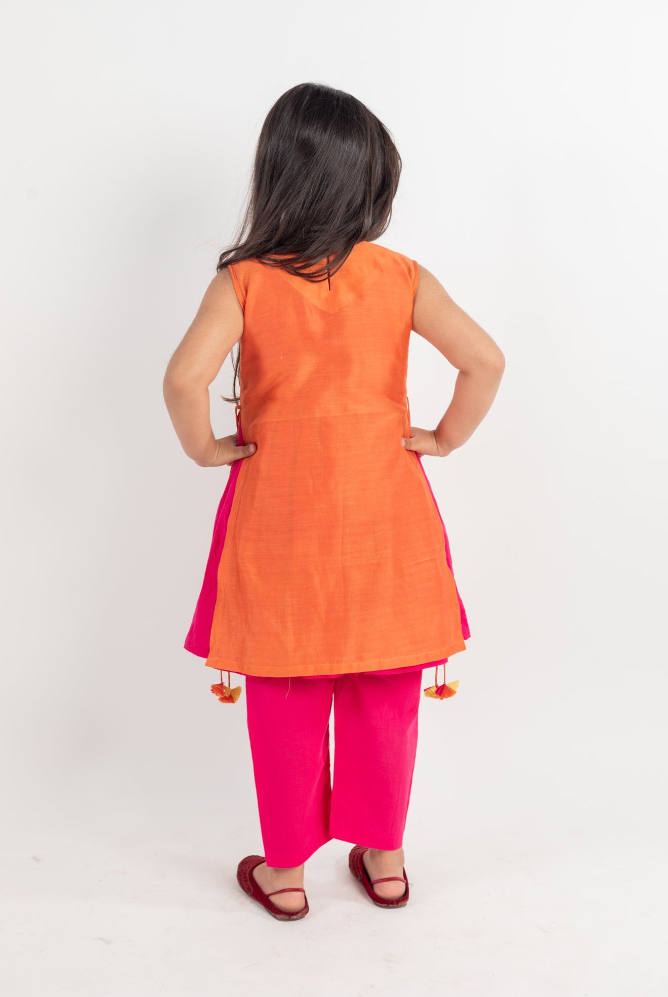 Rust- Pink Embroidered Kurta Set - CiceroniMr. Brat