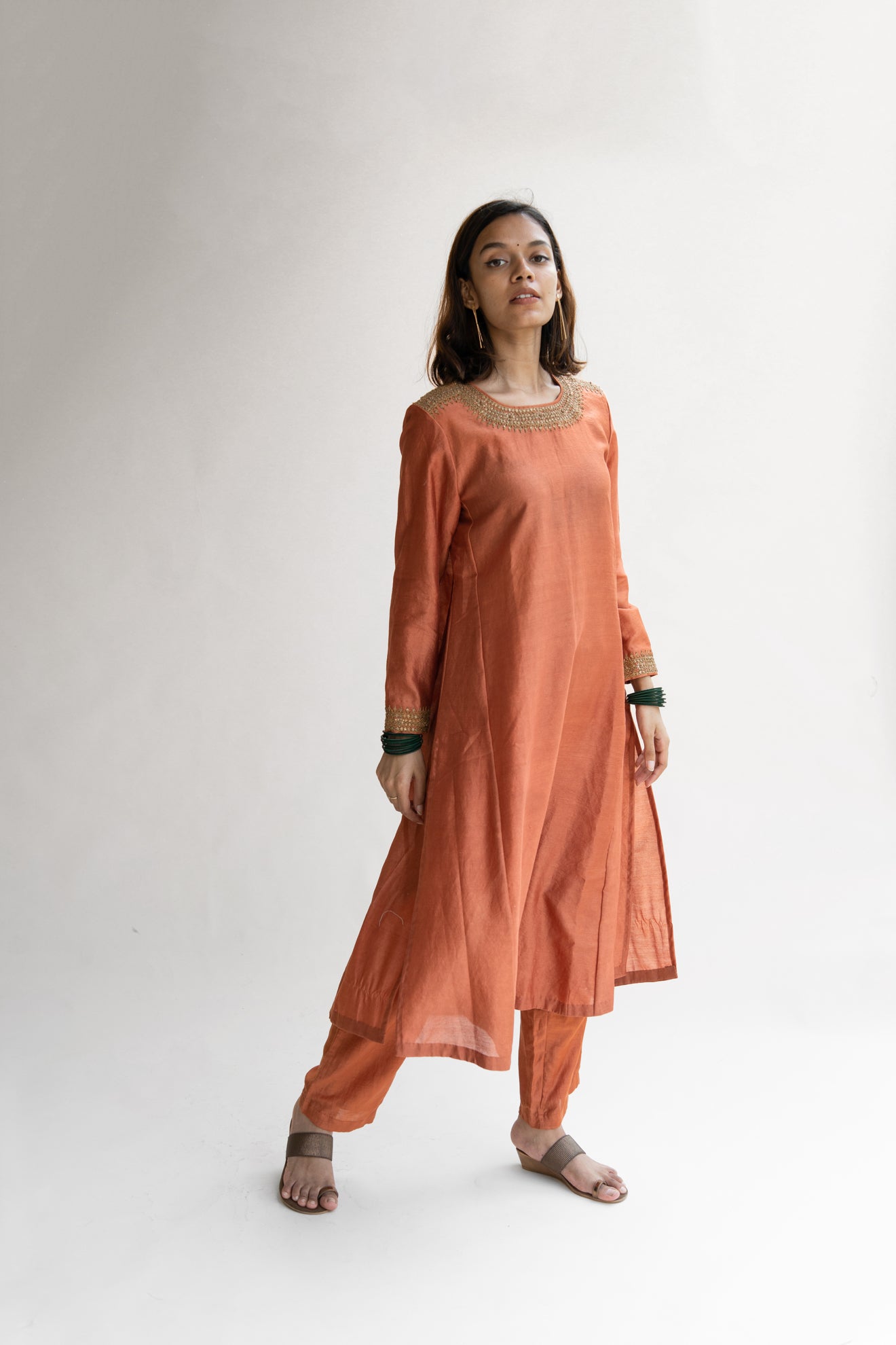 Rust Zeenat Kurta Set - CiceroniNirjara