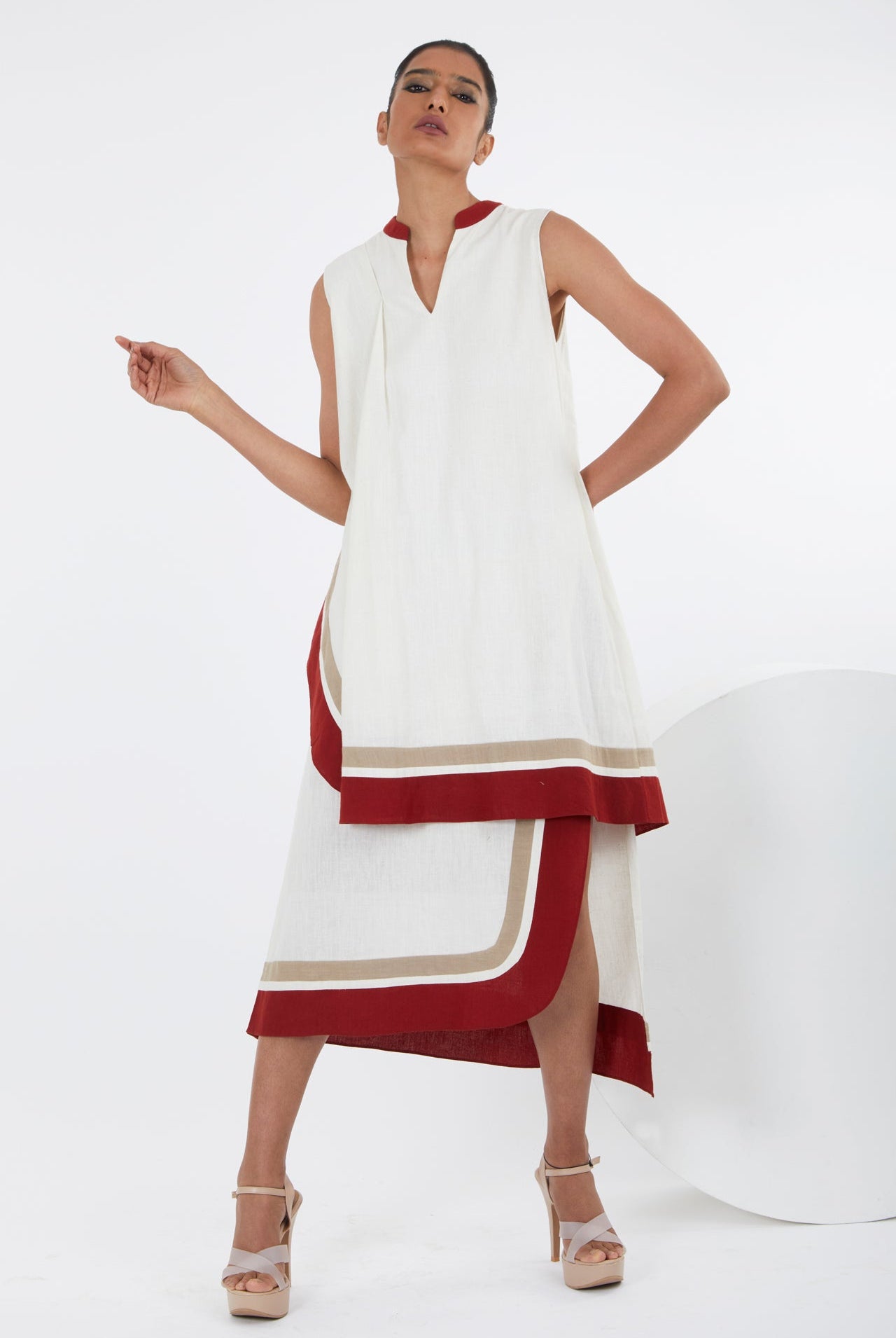 Sachi - Ivory Layered Midi Dress - CiceroniDressesMadder Much