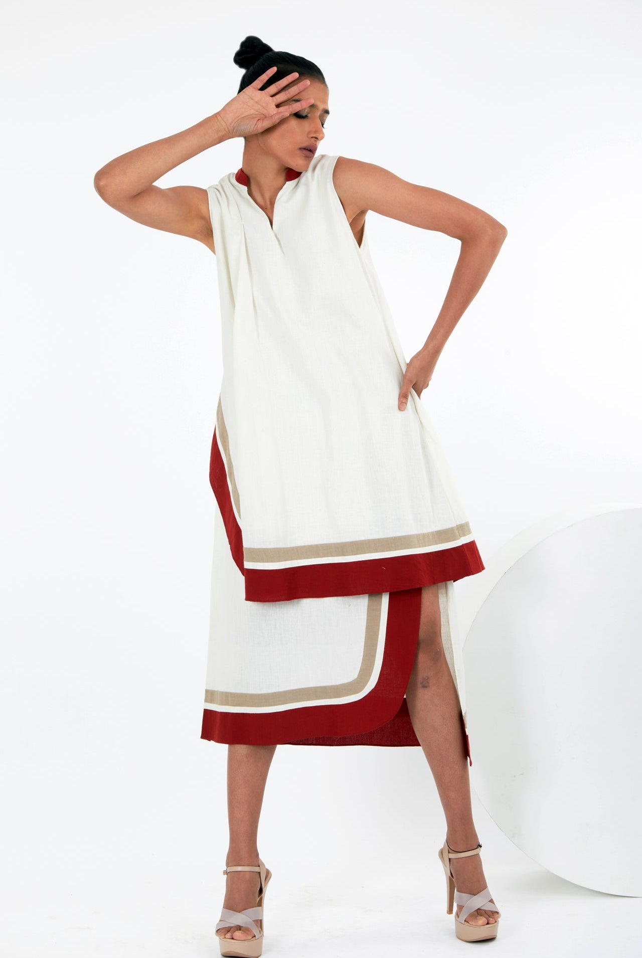 Sachi - Ivory Layered Midi Dress - CiceroniDressesMadder Much