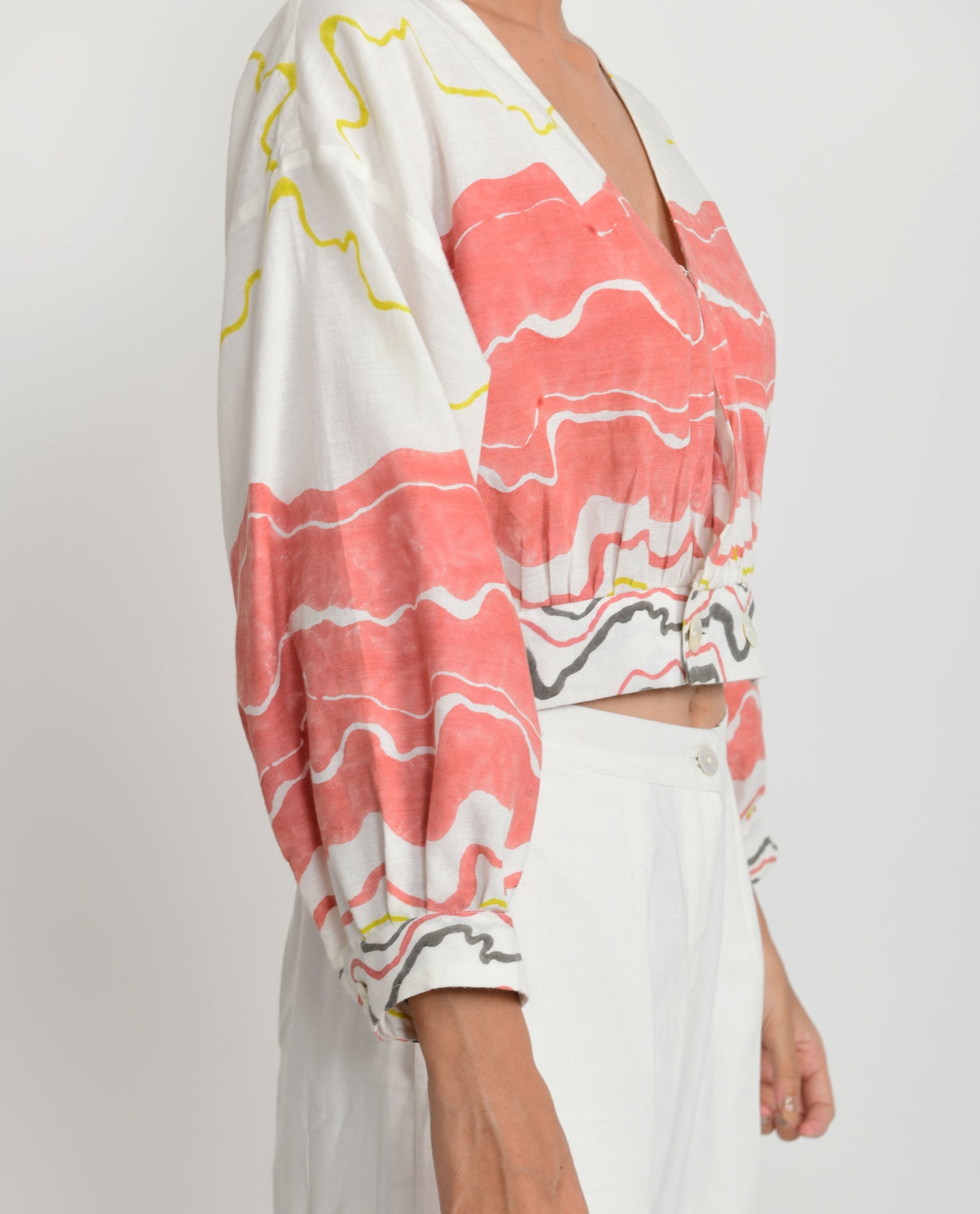 Salmon Flow Crop Top - CiceroniCrop top, CorsetRias Jaipur