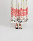 Salmon Gathered Midi Dress - CiceroniRias Jaipur