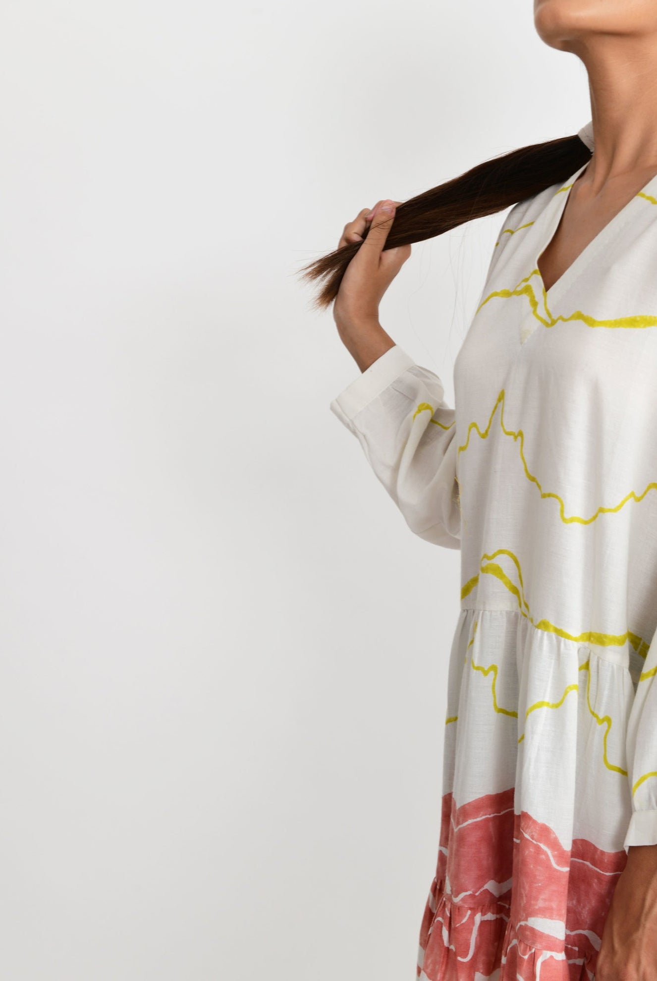 Salmon Wave Short Dress - CiceroniRias Jaipur