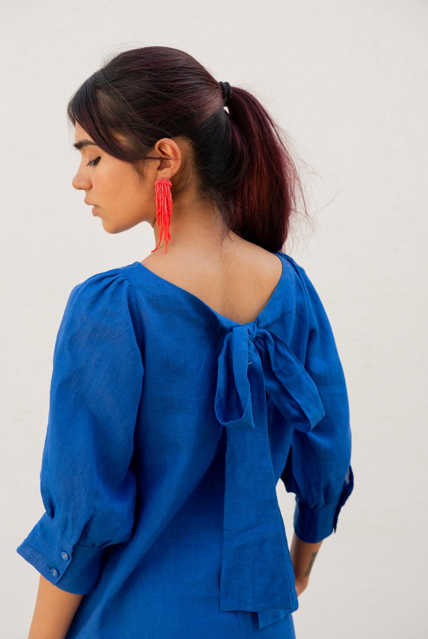 Sapphire Blue Linen Dress - CiceroniDressesSilai Studio