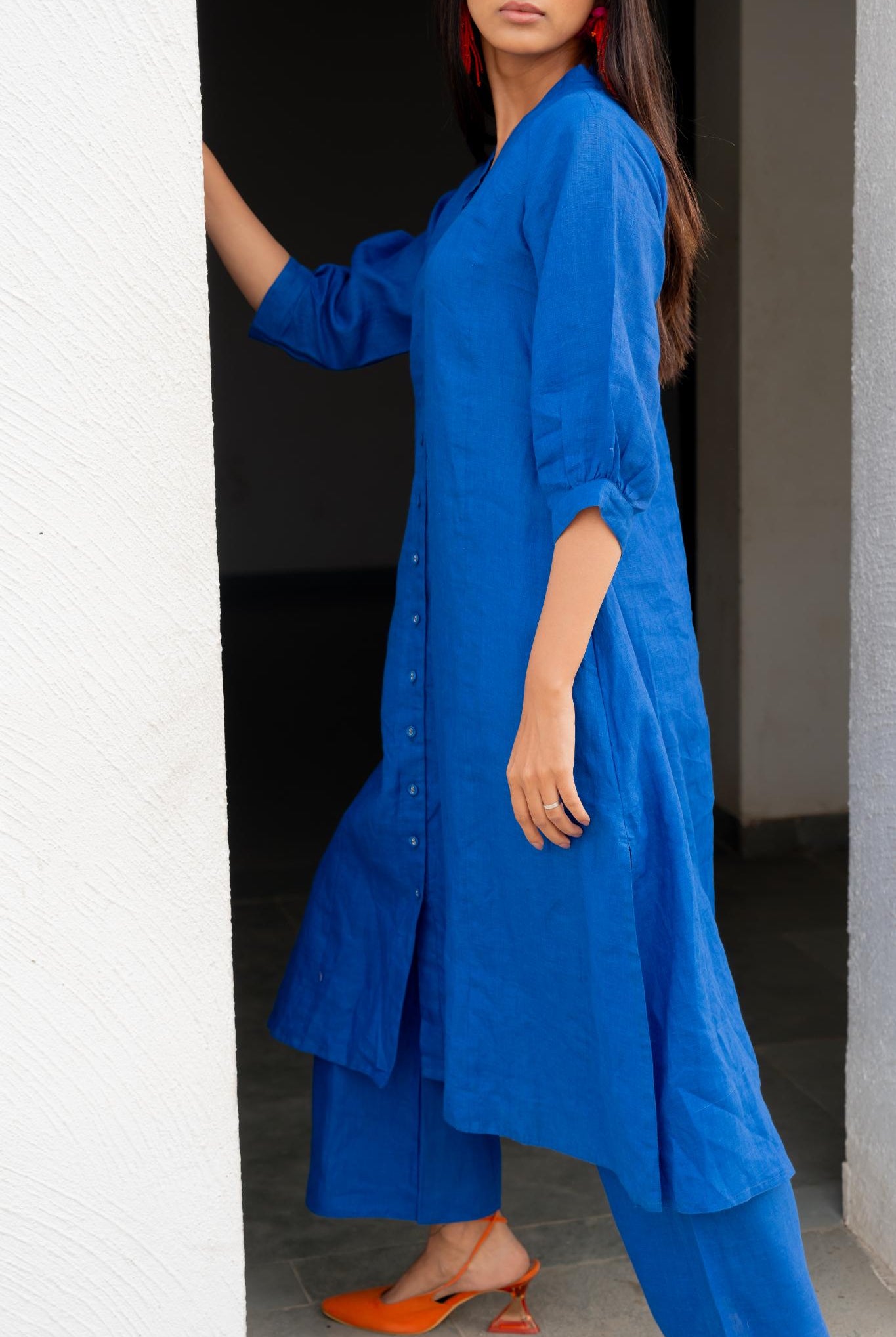 Sapphire Linen Buttondown Kurta Set - CiceroniKurta SetSilai Studio