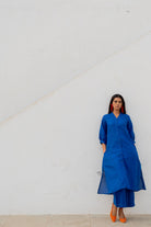 Sapphire Linen Buttondown Kurta Set - CiceroniKurta SetSilai Studio