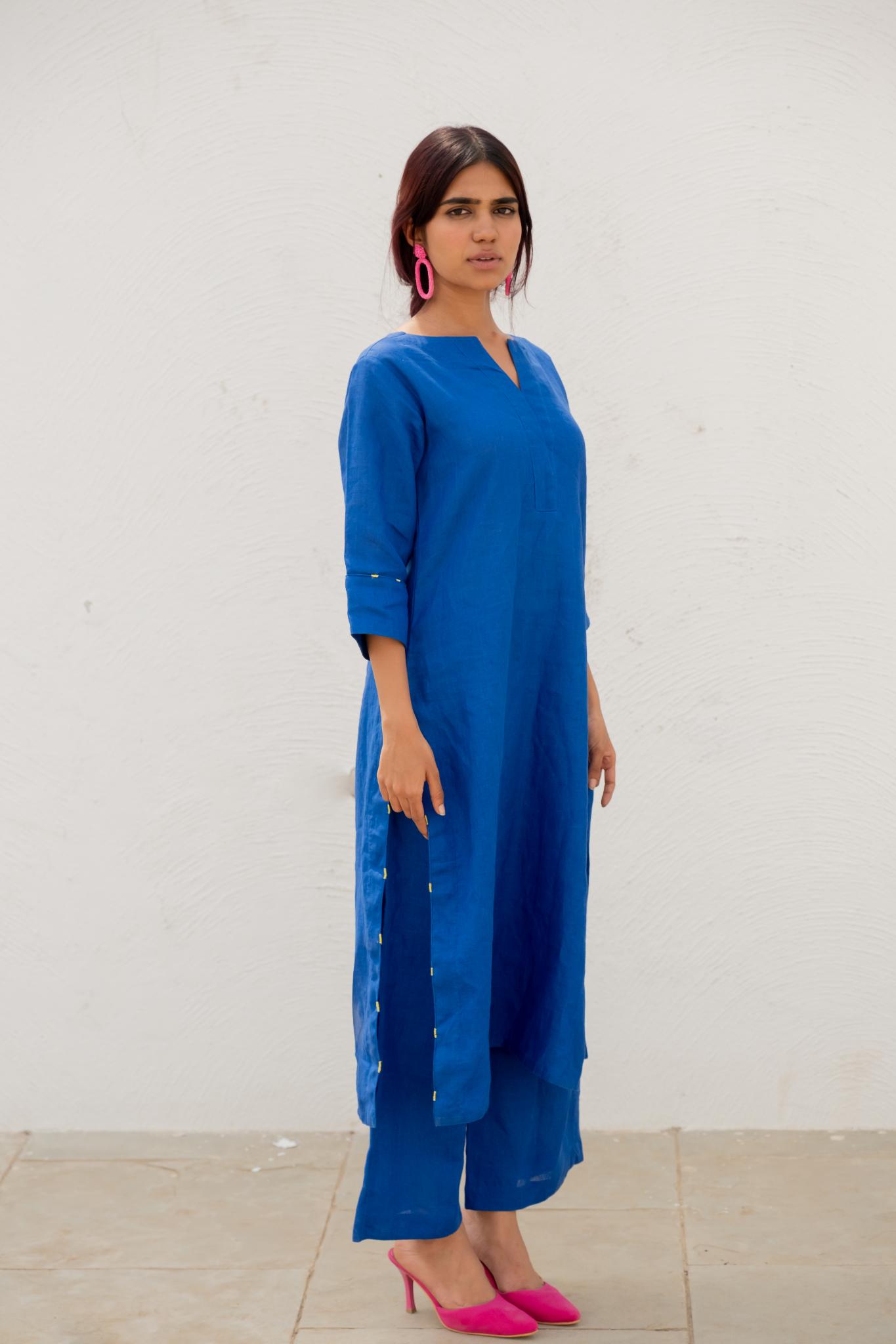 Sapphire Linen Kurta Set - CiceroniKurta SetSilai Studio
