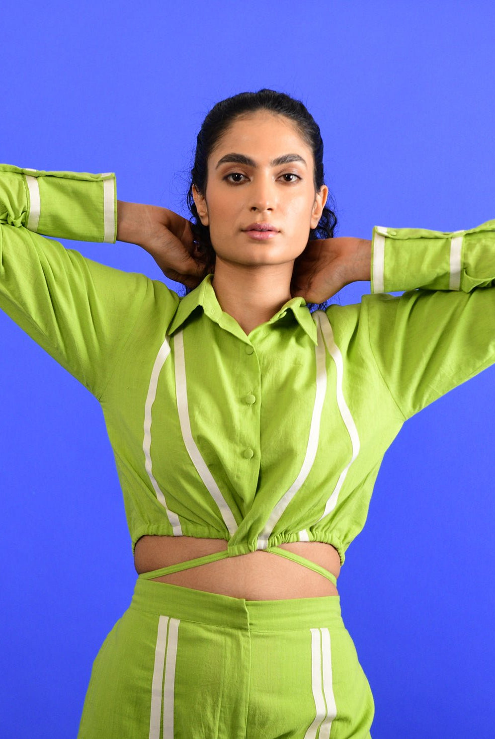 Scream Green Tie Up Top - CiceroniTopRias Jaipur