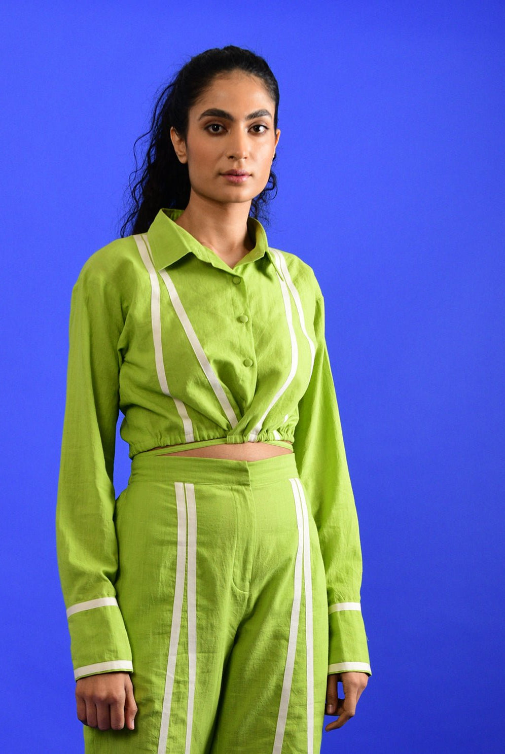 Scream Green Tie Up Top - CiceroniTopRias Jaipur