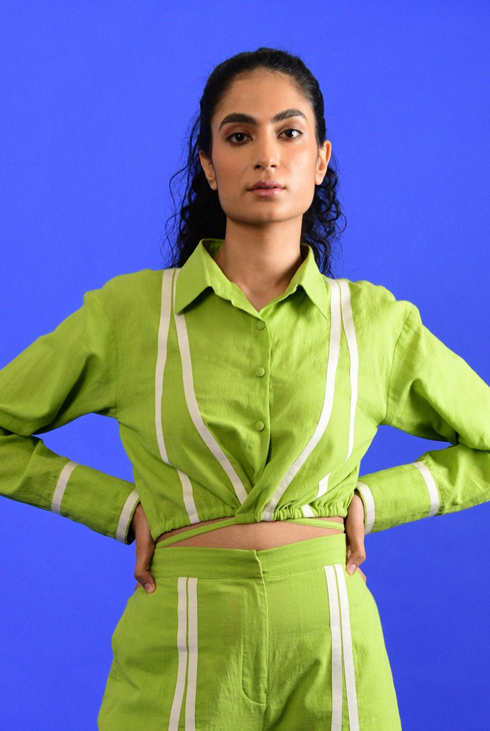 Scream Green Tie Up Top - CiceroniTopRias Jaipur