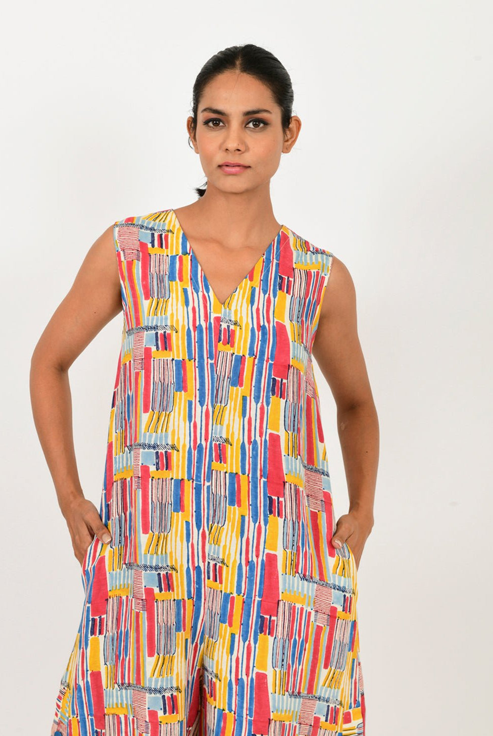 Scribble Linen Multi Jumpsuit - CiceroniJumpsuitRias Jaipur