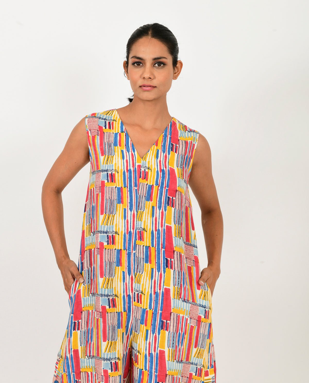 Scribble Linen Multi Jumpsuit - CiceroniJumpsuitRias Jaipur