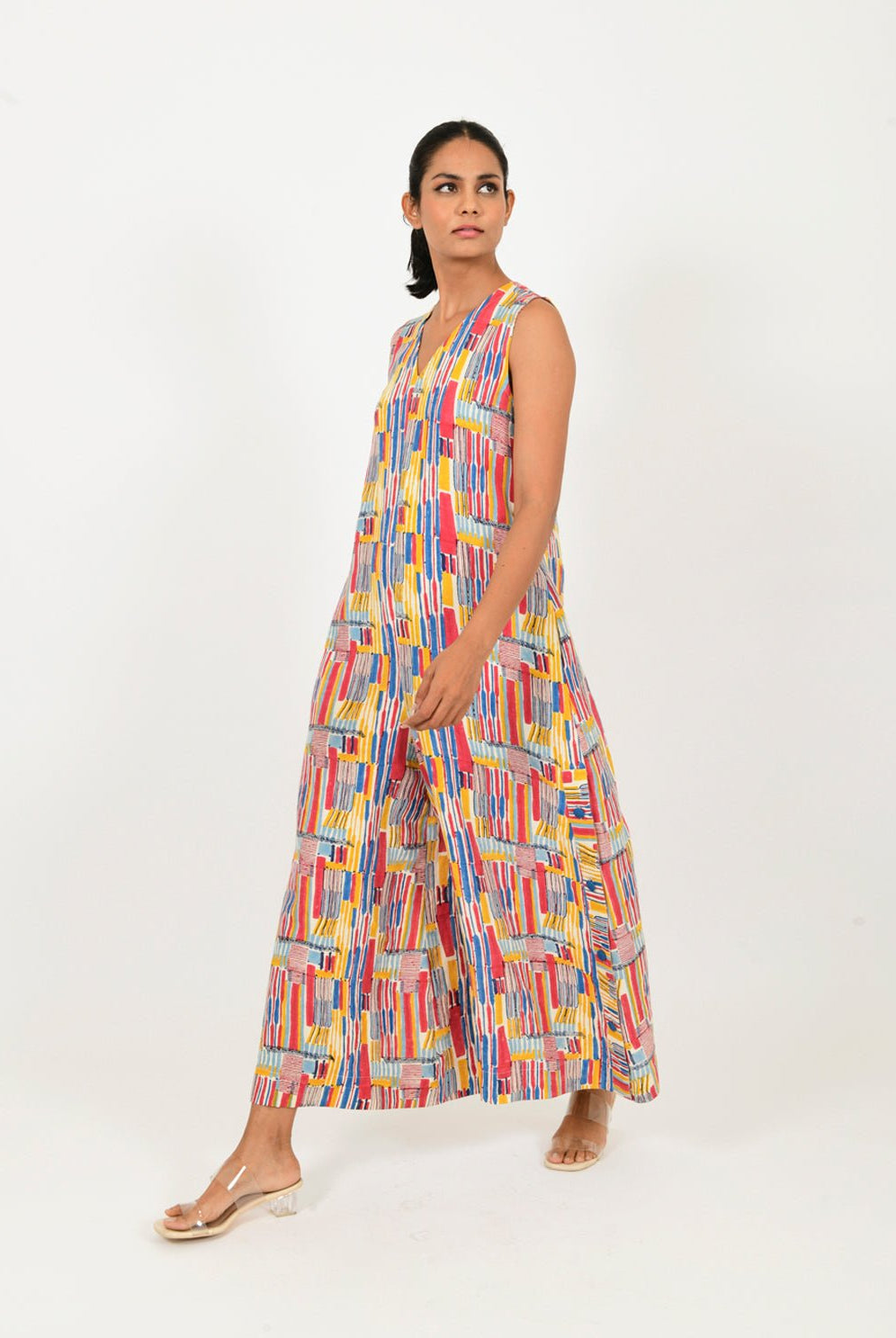 Scribble Linen Multi Jumpsuit - CiceroniJumpsuitRias Jaipur