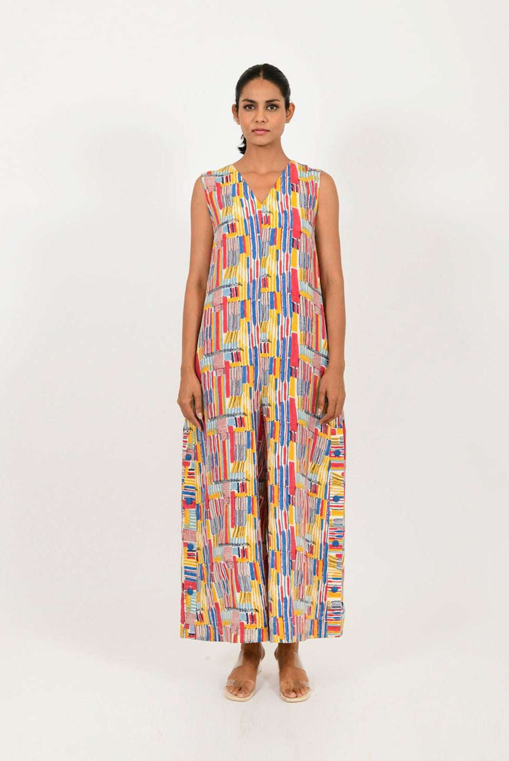 Scribble Linen Multi Jumpsuit - CiceroniJumpsuitRias Jaipur