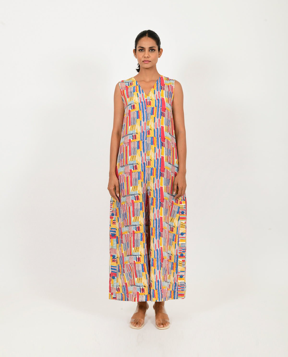 Scribble Linen Multi Jumpsuit - CiceroniJumpsuitRias Jaipur