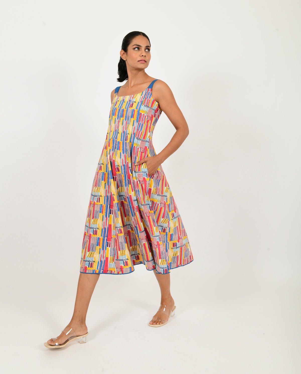 Scribble Multi Doll Linen Dress - CiceroniDressesRias Jaipur