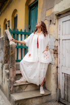 Shvet Jamdani Kaftan and White Dhoti Set - CiceroniCo-ord SetPrathaa
