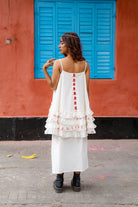 Shvet White Frill Top - CiceroniTopsPrathaa