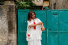 Shvet White Kaftan and Mul Dhoti Set - CiceroniCo-ord SetPrathaa