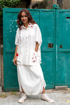Shvet White Kaftan and Mul Dhoti Set - CiceroniCo-ord SetPrathaa