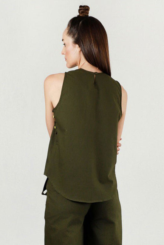 Side Buttoned Solid Top - CiceroniRias Jaipur