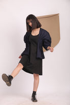 Signature Pleated Top In Navy - CiceroniKoshue