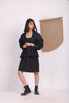 Signature Pleated Top In Navy - CiceroniKoshue